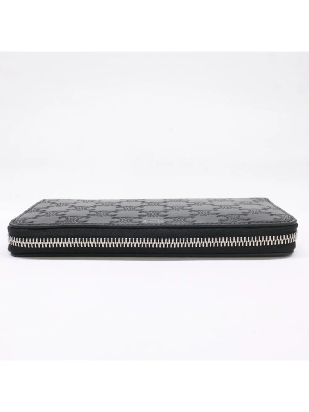Celine Large Zip Wallet Triomphe Embossed Calfskin